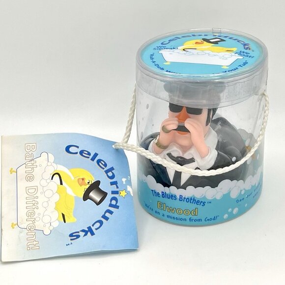 Vintage 2000 CelebriDucks The Blues Brothers Elwood Vinyl Rubber Duck NEW Music - Picture 1 of 10